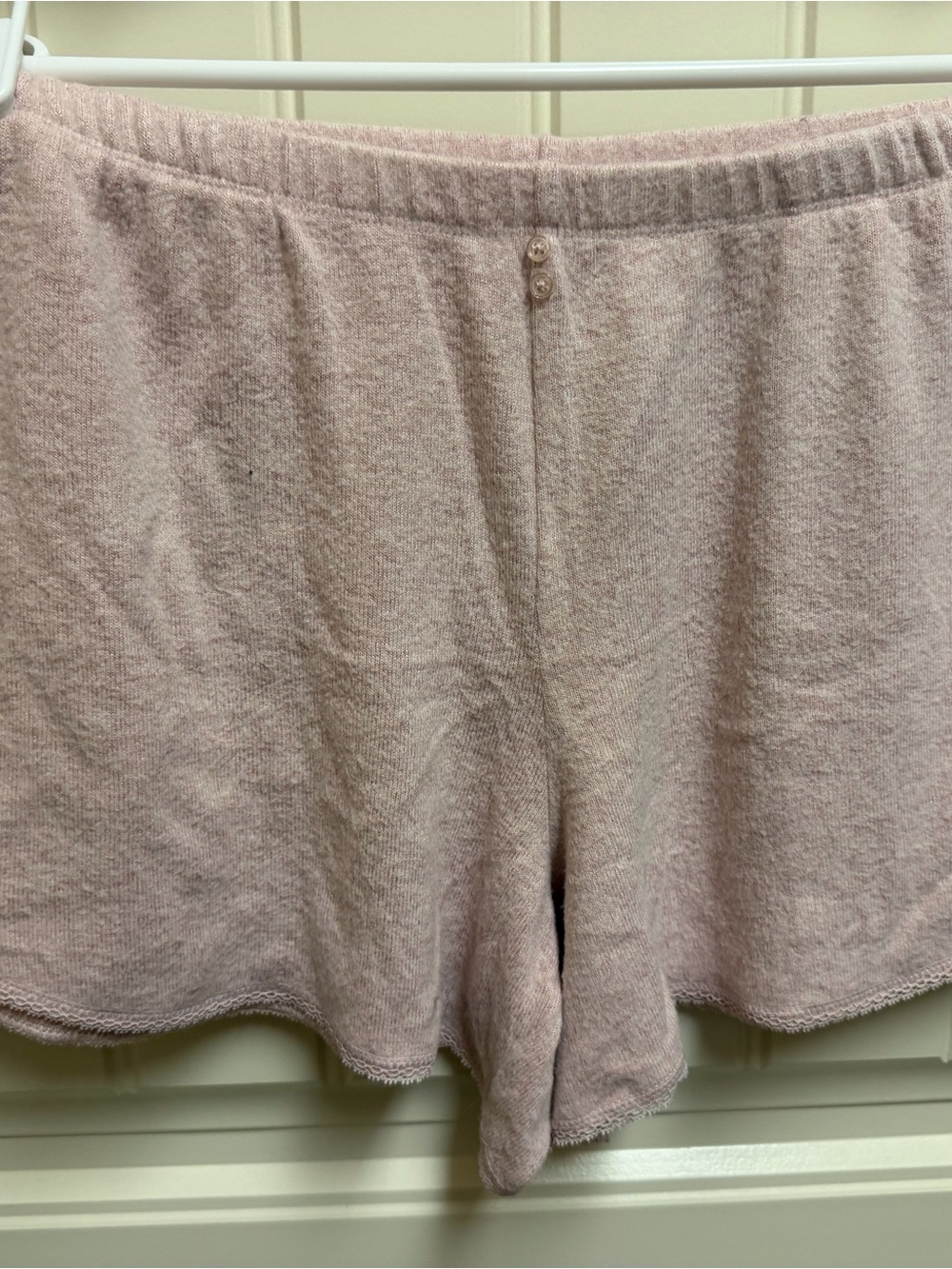Soma Cozy Knit Lounge Shorts in Blush Pink
